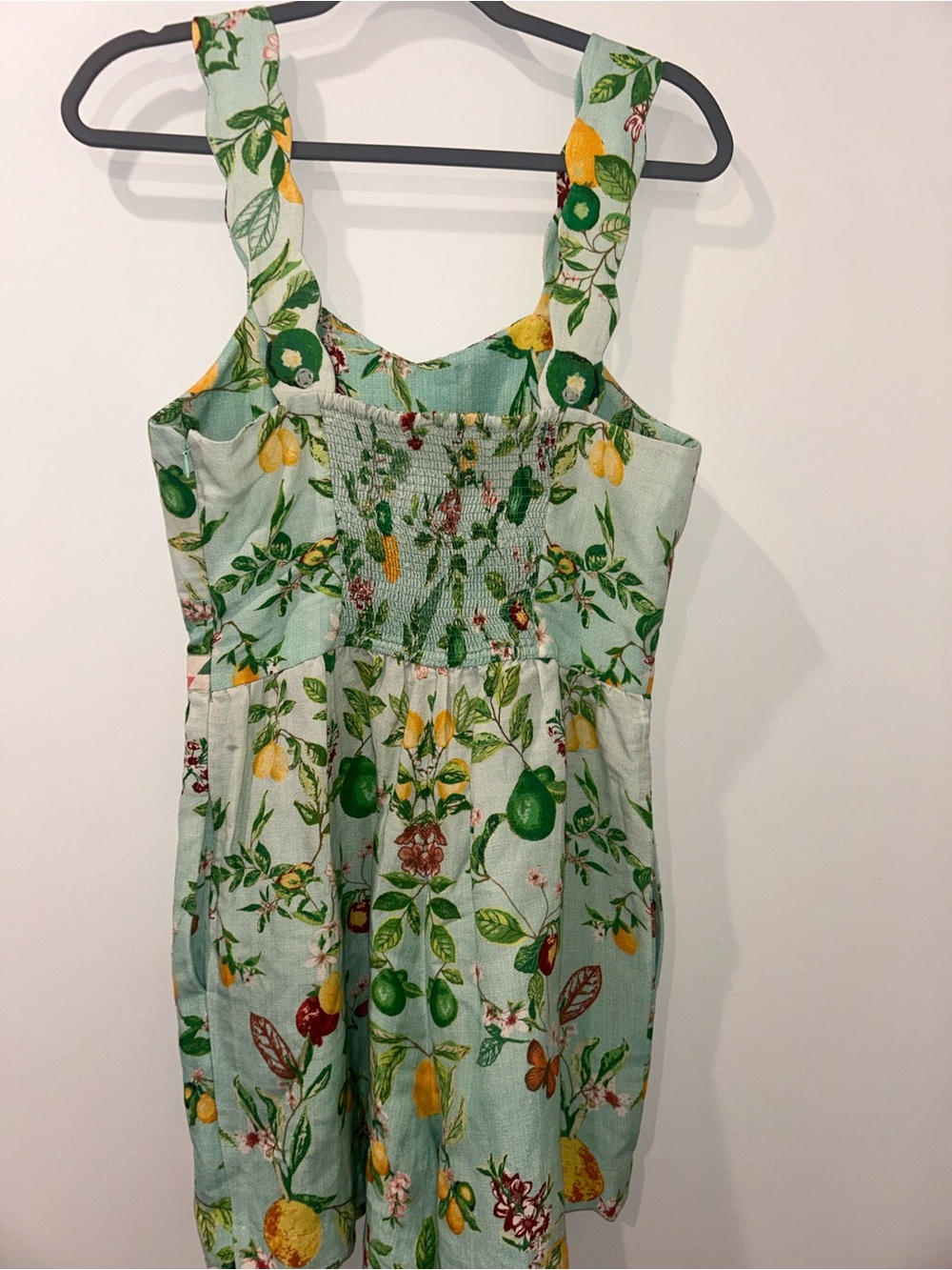 Anthropologie Mint Green Fruit & Floral Sundress